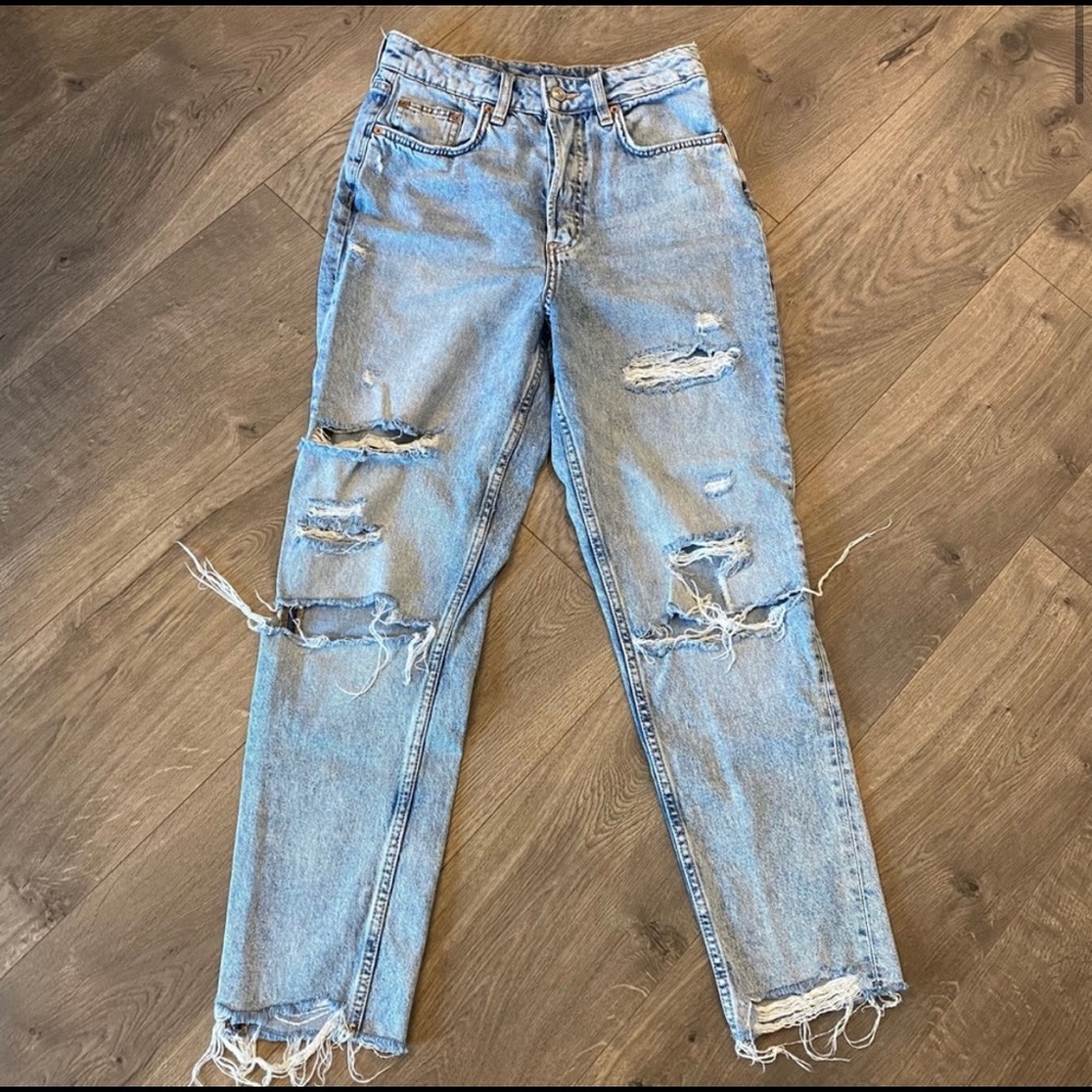 H&M Distressed Mom Jeans